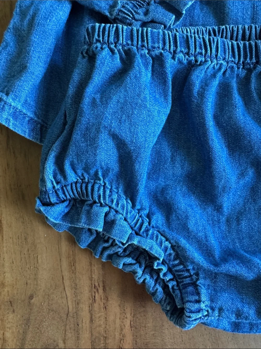 Baby Gap Denim Long Sleeve Top and Bloomer Set - Blue